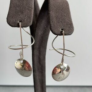 Vintage Sterling Silver Artisan Earrings